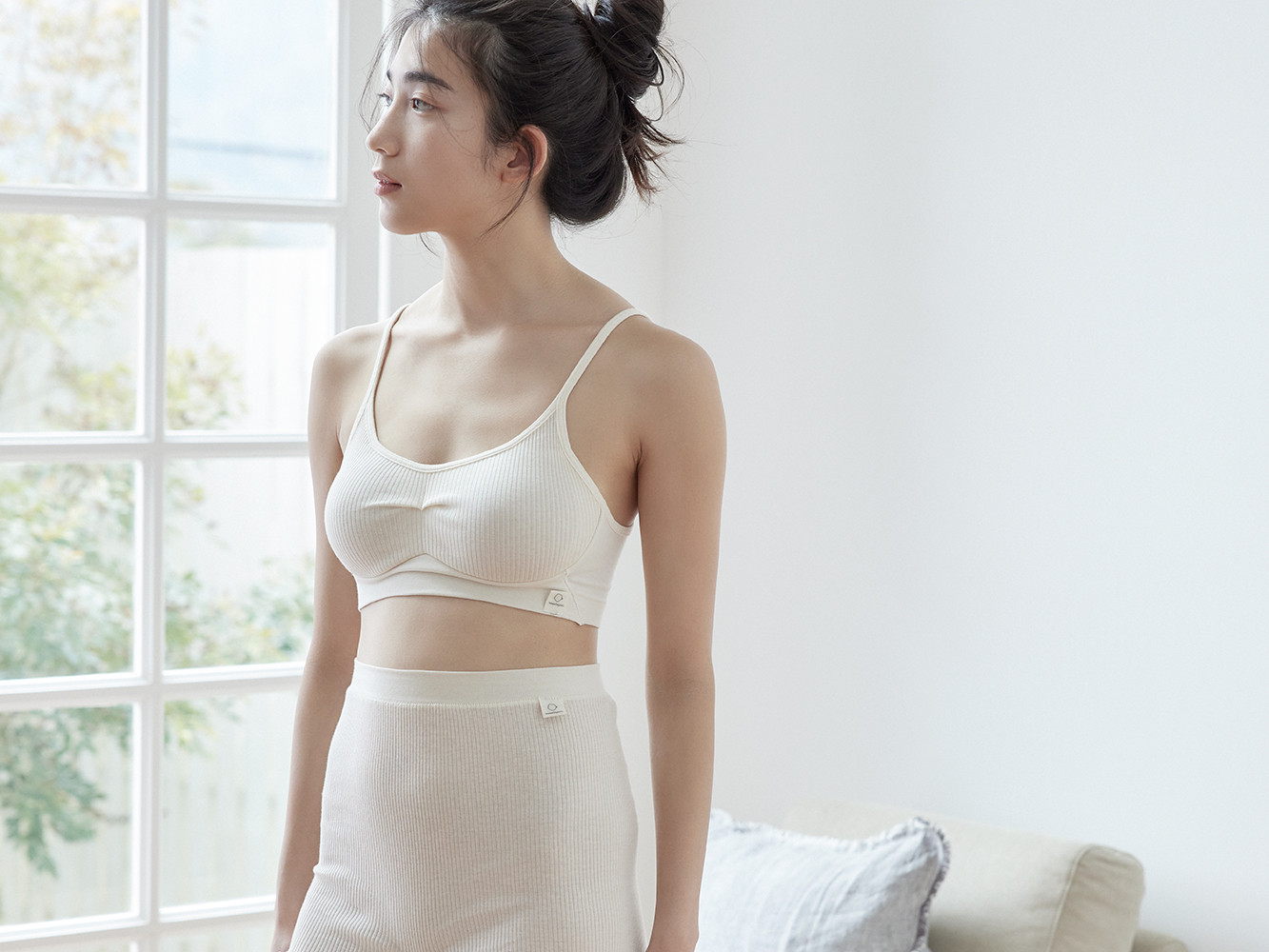 hinna ヒンナ ふわリブ オーガニックコットン ソフトブラ