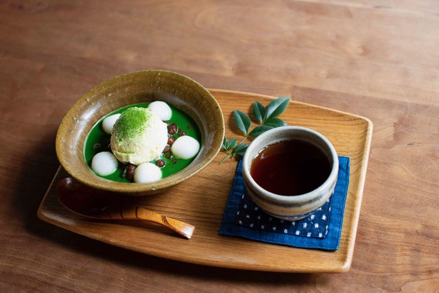 クリーム冷やし抹茶ぜんざい