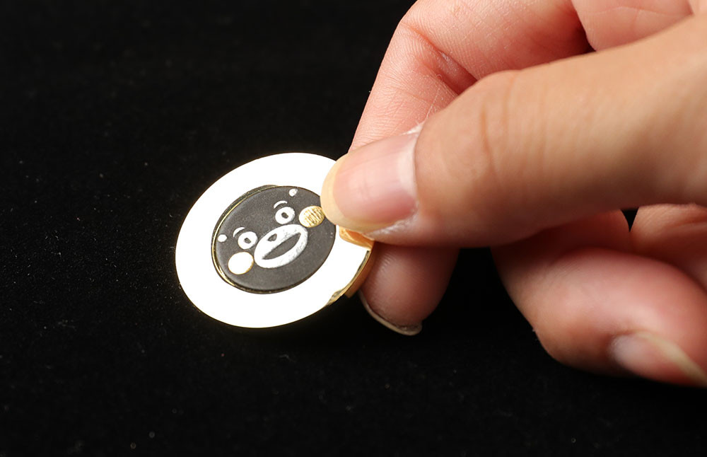 肥後象嵌 ゴルフマーカー (グリーン/ナイスショット/くまモン)