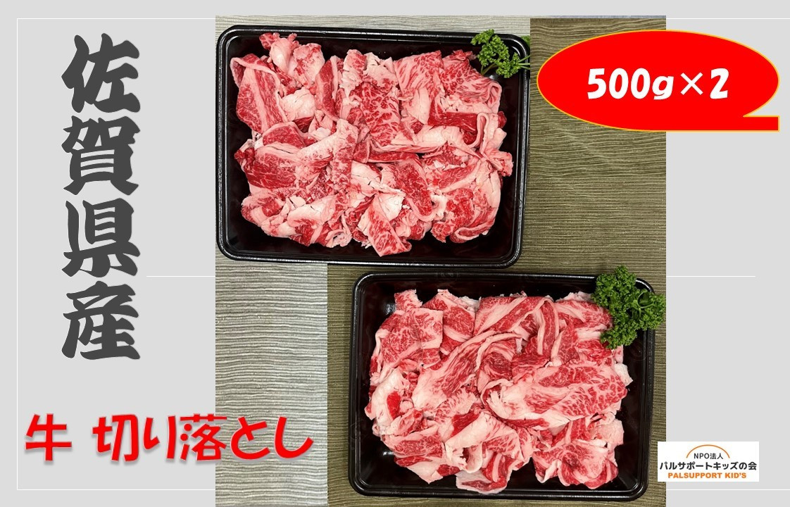 【佐賀県産牛】切り落とし (500g×2) 1㎏