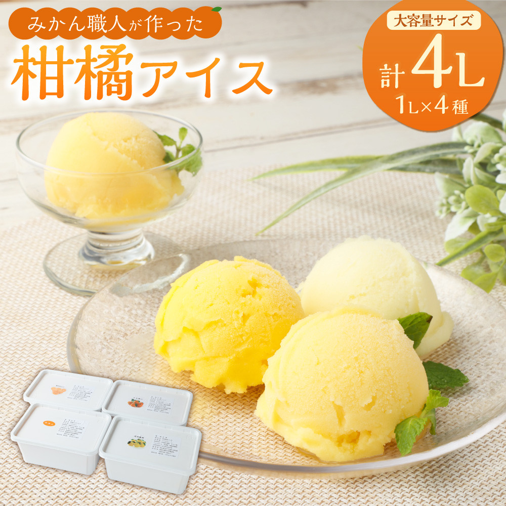 みかん職人が作った柑橘アイス1000ml×4種