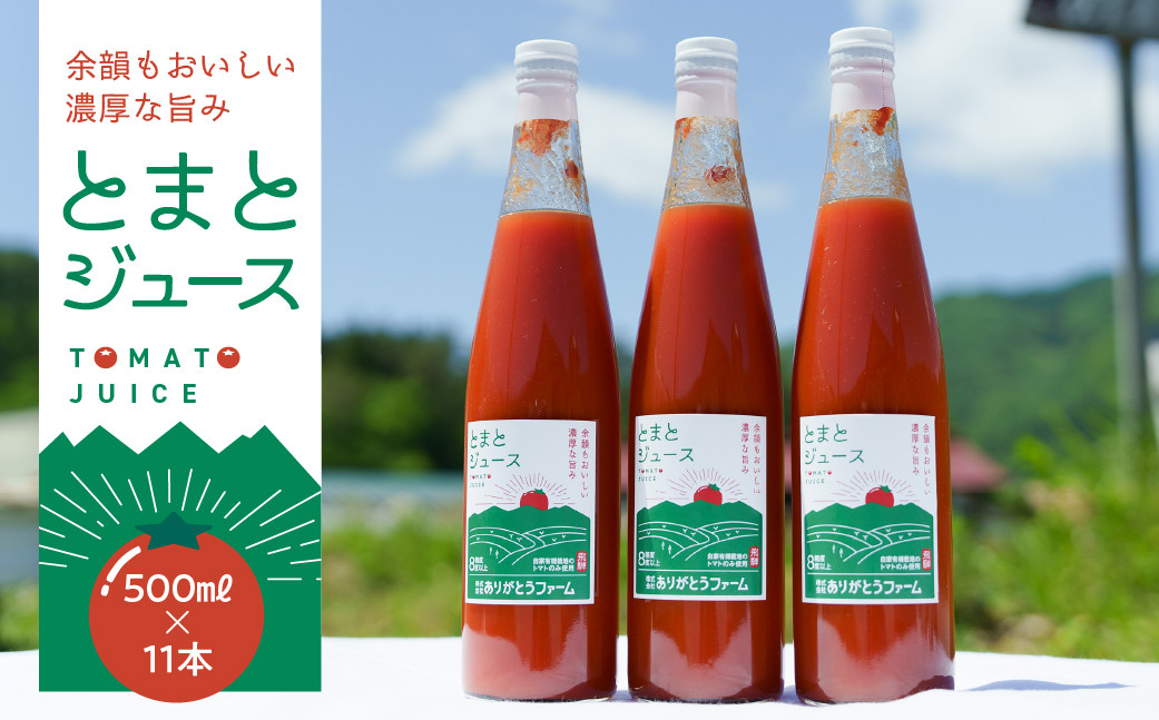 有機栽培トマトとミニトマトだけでつくった美味しいトマトジュース 500ml×11本