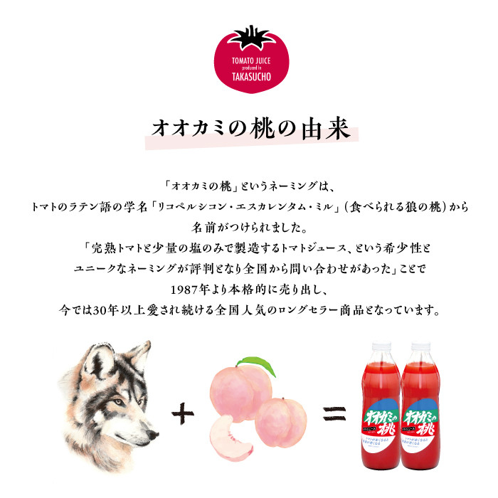 【令和6年産】 トマトジュース 3本セット 有塩 オオカミの桃
