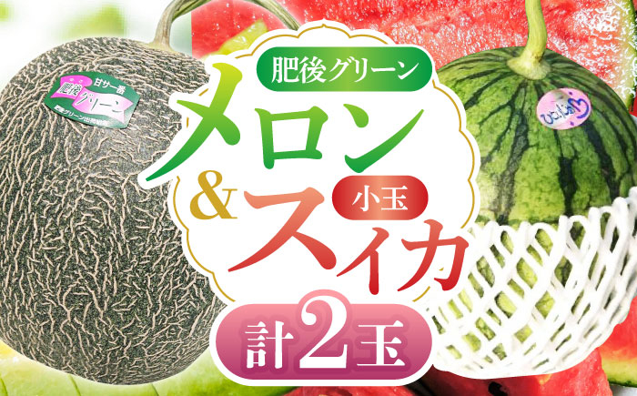 肥後グリーン メロン 小玉 すいか セット ブランド 高級 ジューシー 糖度 青肉 産地直送 季節物 新鮮 熊本 山鹿市