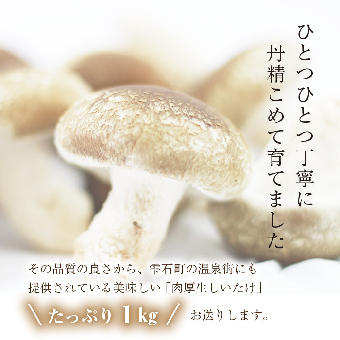 雫石町の豊富な水源で自然に近い形で栽培されたしいたけです。