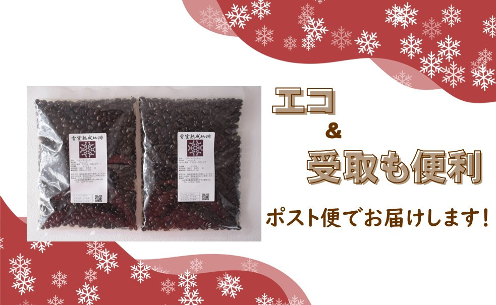 200gのパック2袋をポスト便のパックに入れてお届けします。