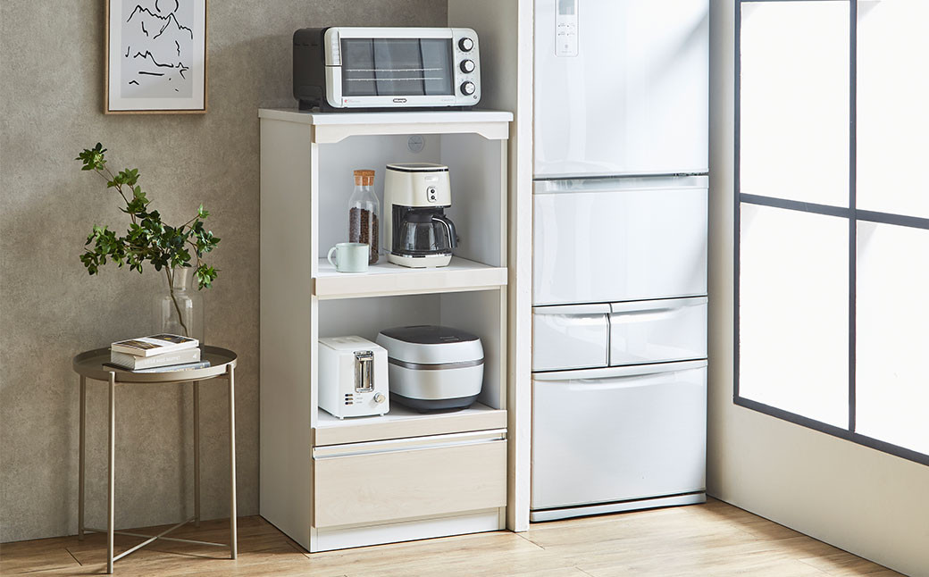 アクアⅡ レンジ台 (ホワイト・ナチュラル)