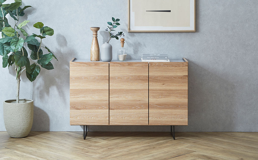 ダブル 120 SB サイドボード (ナチュラル・ブラウン)