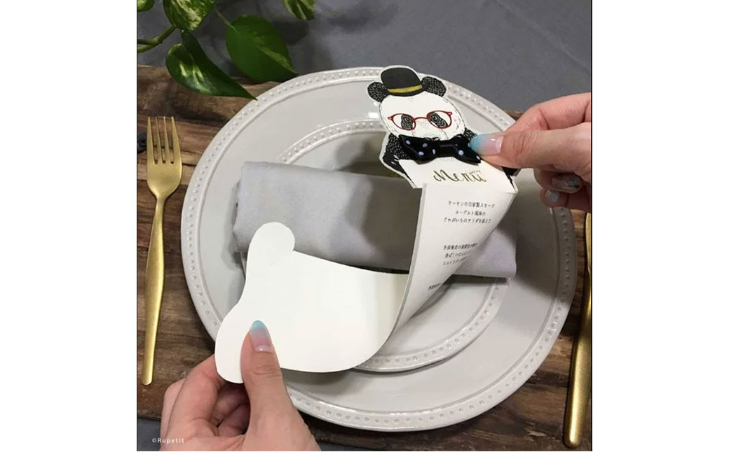 【 ブライダルペーパーアイテム 】 席札 「立体メニュー 6種セット」