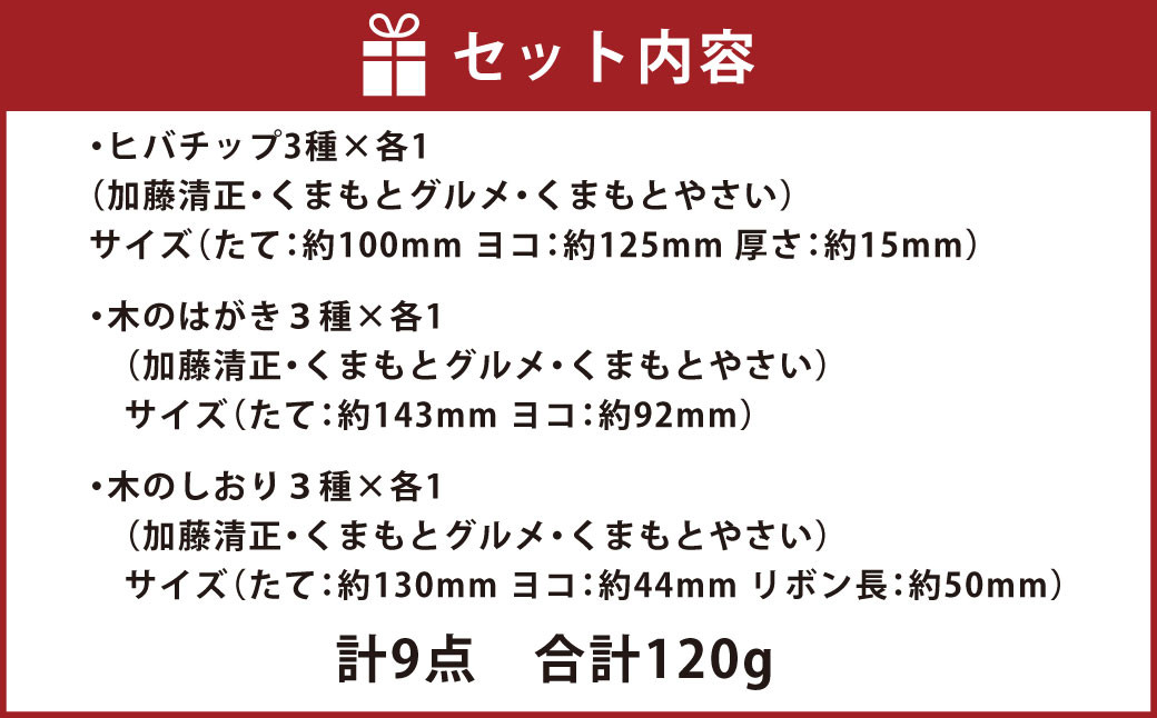 熊本デザイン(ひばチップ・はがき・しおり)セット