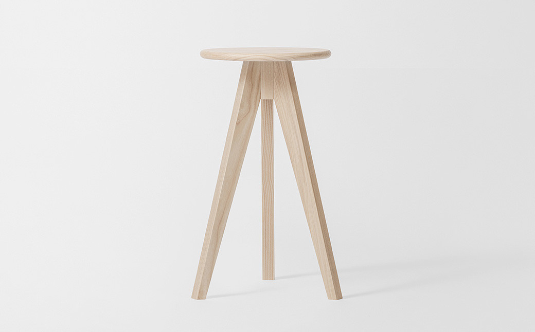 ミツキ キッチンスツール【ホワイトアッシュ】