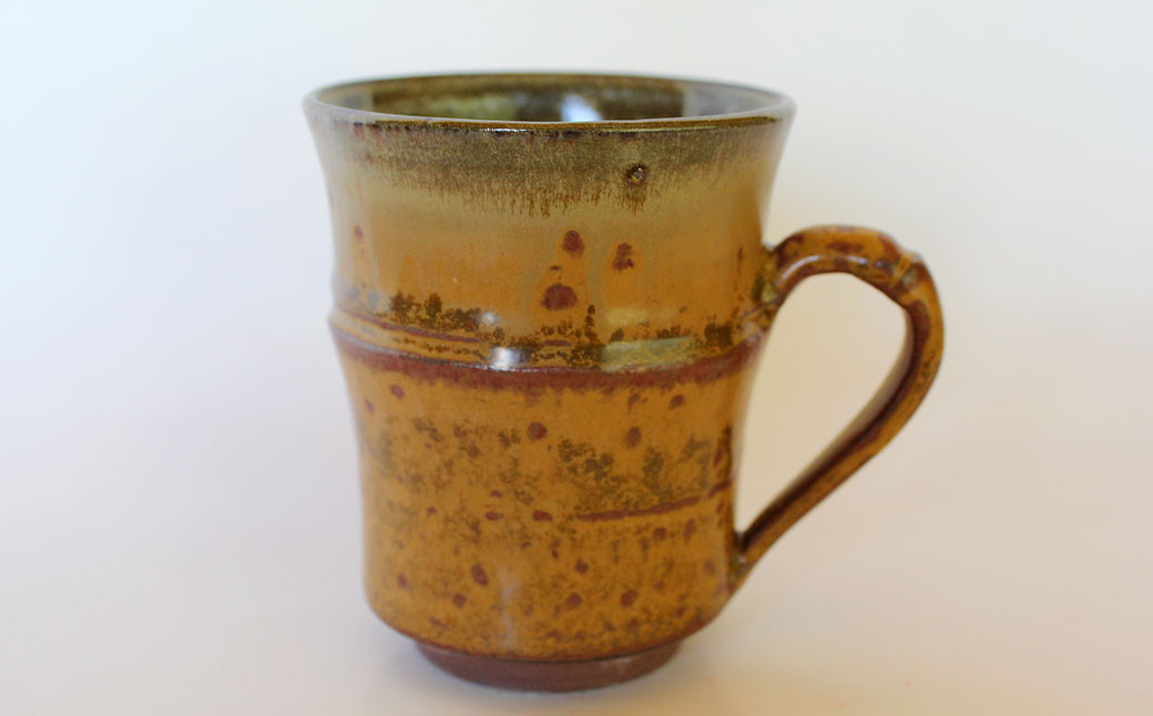 高取焼 竹 マグカップ 重さ160g 高さ9cm 横10cm（取っ手を含む） 口径7.5cm