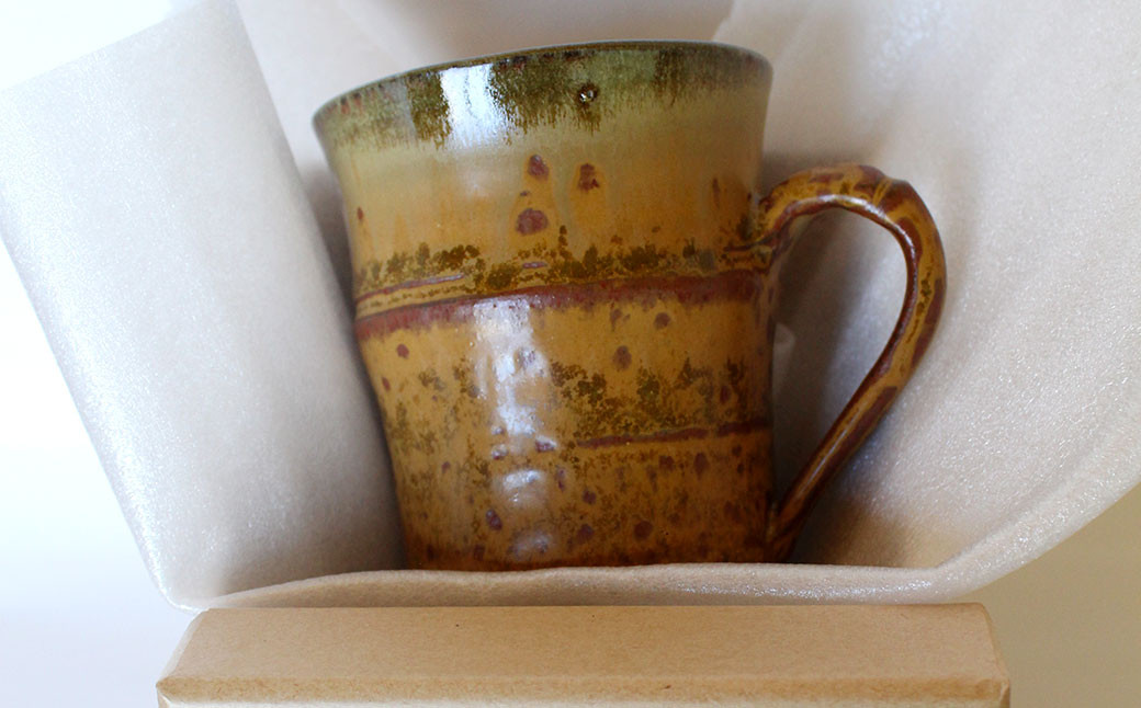 高取焼 竹 マグカップ 重さ160g 高さ9cm 横10cm（取っ手を含む） 口径7.5cm