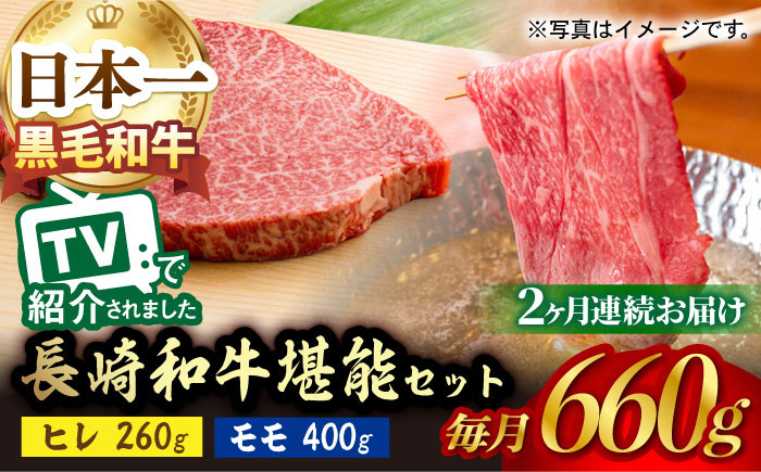 NA57 【全2回定期便】超入手困難!大人気フィレ肉!長崎和牛ヒレステーキ&モモしゃぶセット-1
