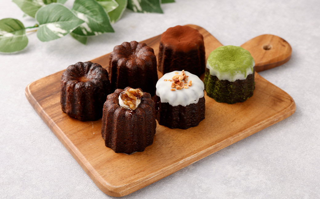 贈り物にも！mu人気のカヌレ詰合せ(プレーン・熊米(くまこめ)・ショコラ・ハニーバター・キャラメルナッツ・抹茶)