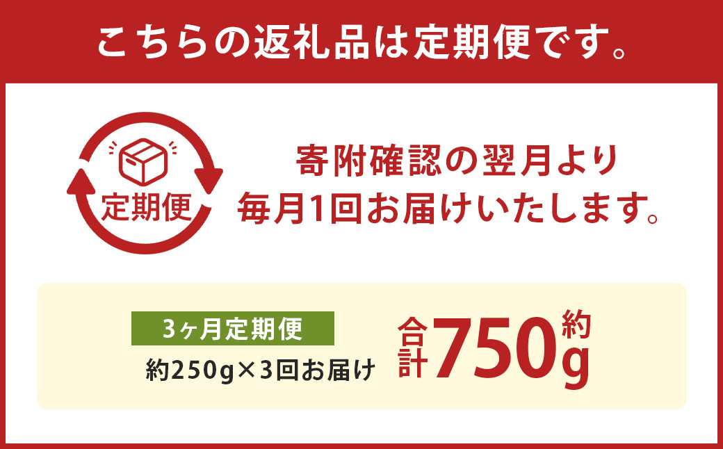 【3か月定期便】 熊本産 馬肉のしゃぶしゃぶ 約750g（約250g×3か月）