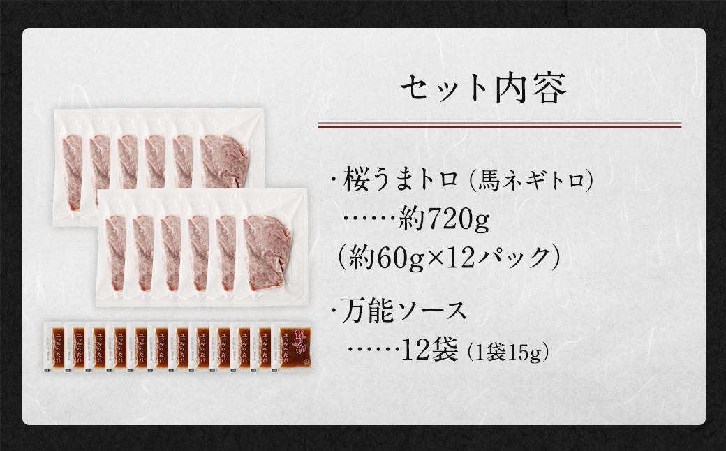 馬刺し 桜うまトロ (ネギトロ)  合計約720g