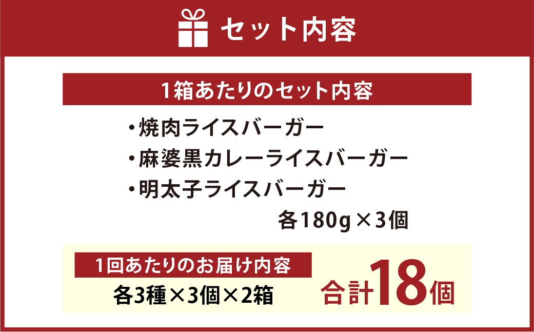 コメコメバーガーオリジナル 冷凍高森米ライスバーガー 9個セット×2箱 計18個