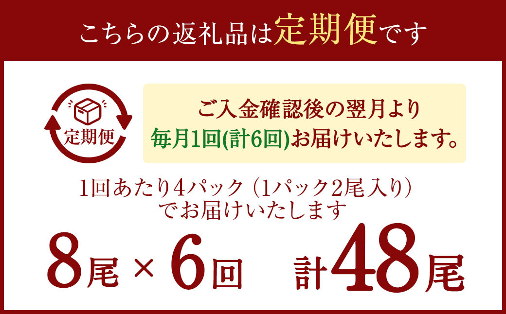 【6ヶ月定期便】サンマ開き2尾入り 4パックセット ×6回 合計48枚