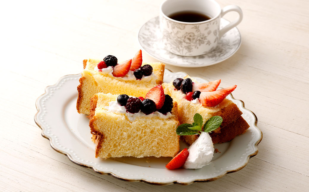 【1ヶ月毎10回定期便】米粉シフォンケーキ 計20個（2個×10回）