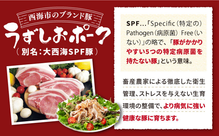 【12回定期便】 豚肉 スライス 長崎うずしおポーク (しゃぶしゃぶ用)700g 訳あり