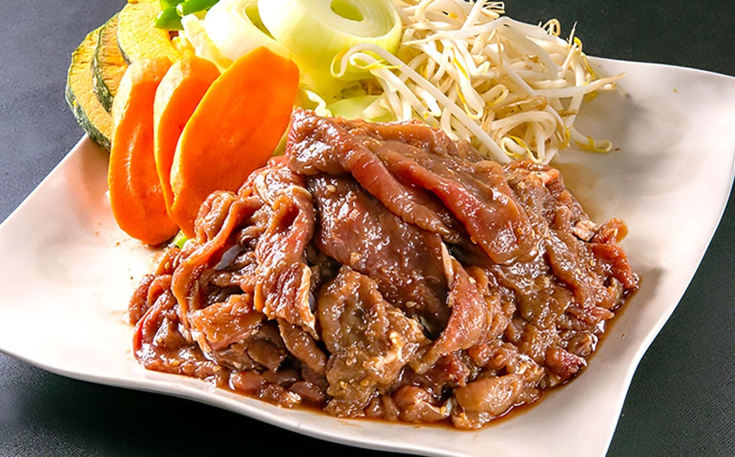 【1ヶ月毎3回定期便】エゾ鹿肉のジンギスカン 計1.2kg(300g×4パック)