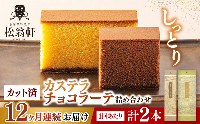 カステラ かすてら お菓子 おやつ デザート スイーツ チョコ 2本 長崎県 長崎 定期便