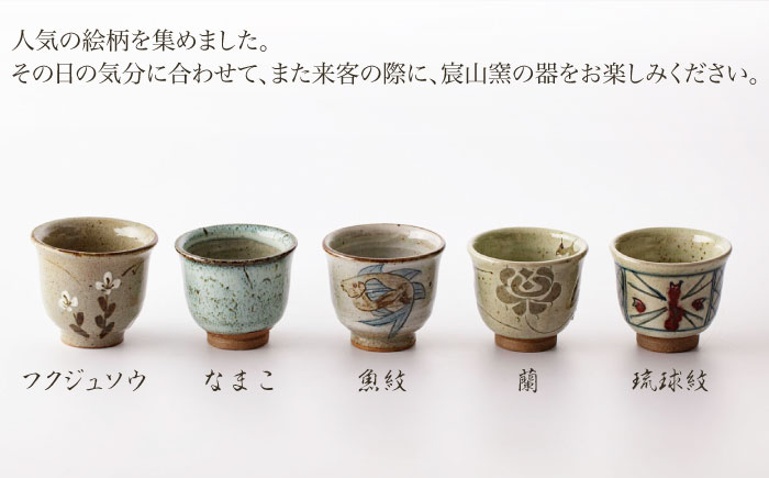 【宸山窯】湯呑み 5点セット [UCU007]