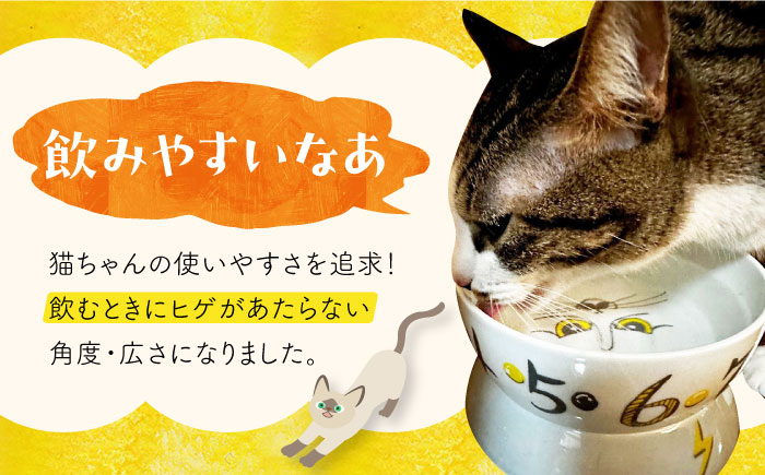 猫 CAT 水 ウォーター ボウル 健康 観察 波佐見焼 愛猫 ケア ペット 器 食器 ネコ 皿 猫用食器 日本製 