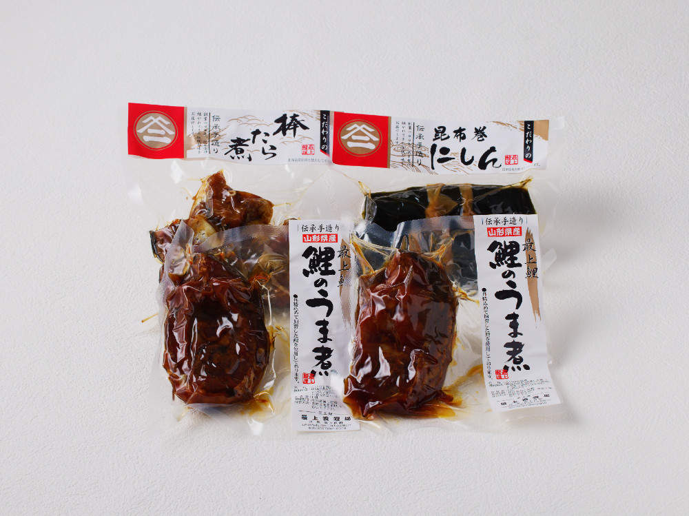 最上鯉屋 ごちそうセット(棒たら煮300g×1、にしん昆布巻2本、鯉のうま煮約200g×2)
