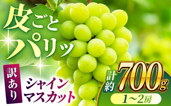 訳あり シャインマスカット 約700g(1～2房) 果物 ぶどう フルーツ シャインマスカット