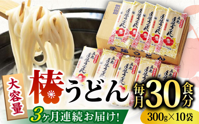 【一番コシの強い!】椿 うどん 300g×10袋 五島うどん 保存食 【中本製麺】