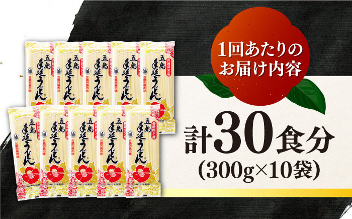 【一番コシの強い!】椿 うどん 300g×10袋 五島うどん 保存食 【中本製麺】