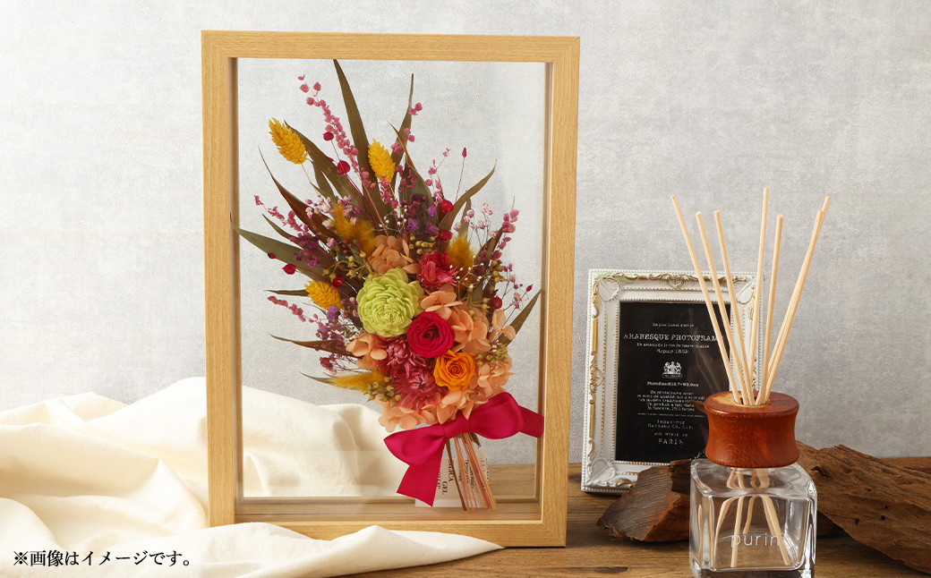 プリザーブドフラワー ガラスフレーム「HERBIER(エルビエ) 」