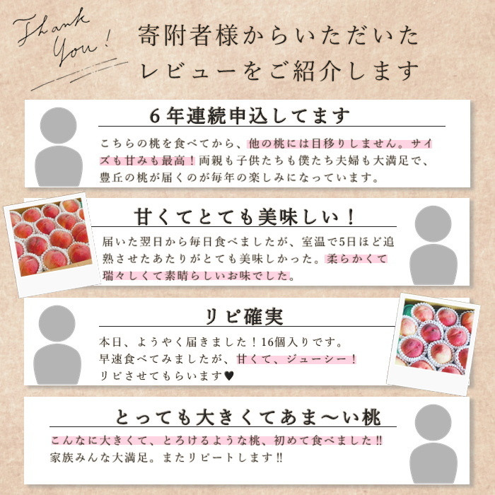 寄附者様から頂いたレビューです！