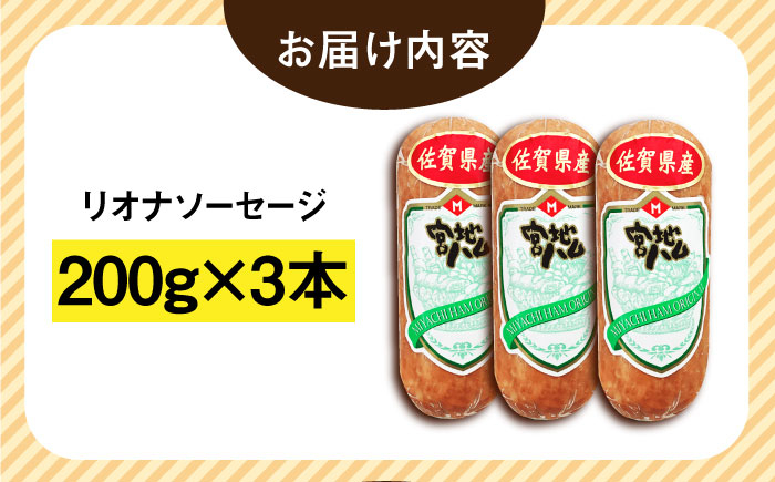 【食卓に彩りを】リオナソーセージ 200g×3本 /宮地ハム [UBM029]