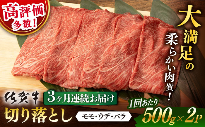 佐賀牛 牛肉 佐賀県産 黒毛和牛切り落とし きりおとし 牛肉 定期便 切り落とし
