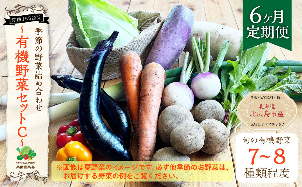 【6ヶ月定期便】有機JAS認定 季節の野菜詰め合わせ ~有機野菜セットC~