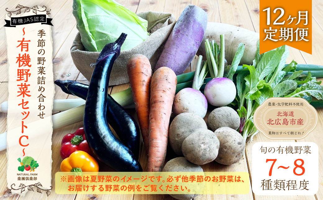 【12ヶ月定期便】有機JAS認定 季節の野菜詰め合わせ ~有機野菜セットC~