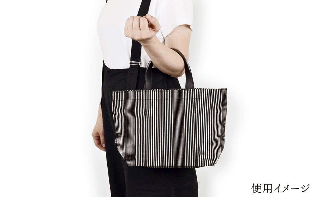 「小倉 縞縞」  PトートBAG Sサイズ ＃131無彩キュービック