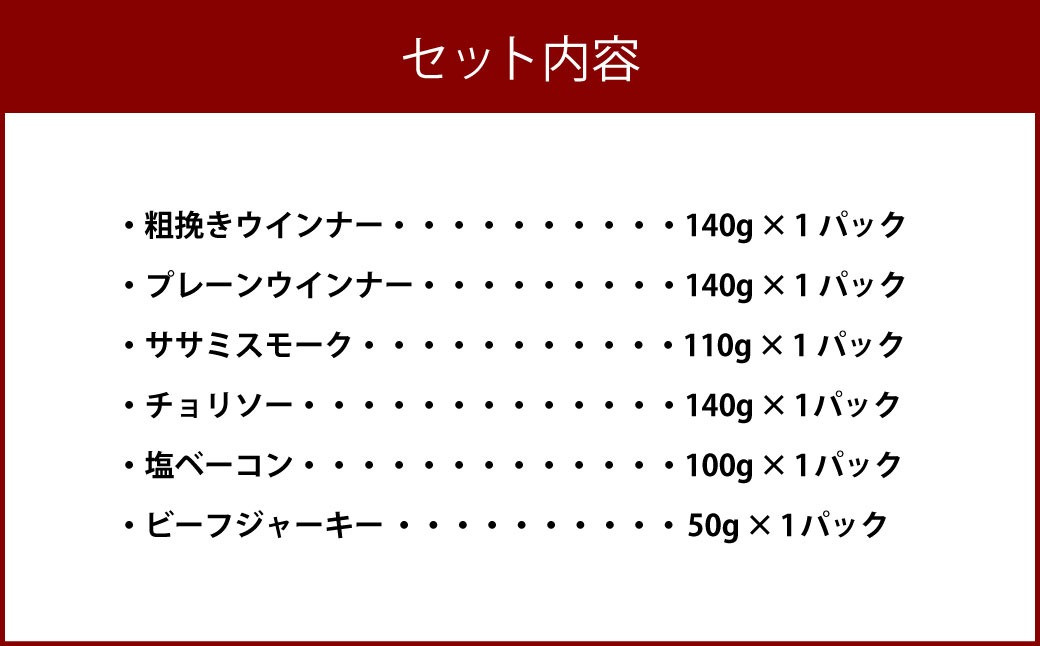 さんだかん 道産肉の無添加燻製 楽々6品セット 680g