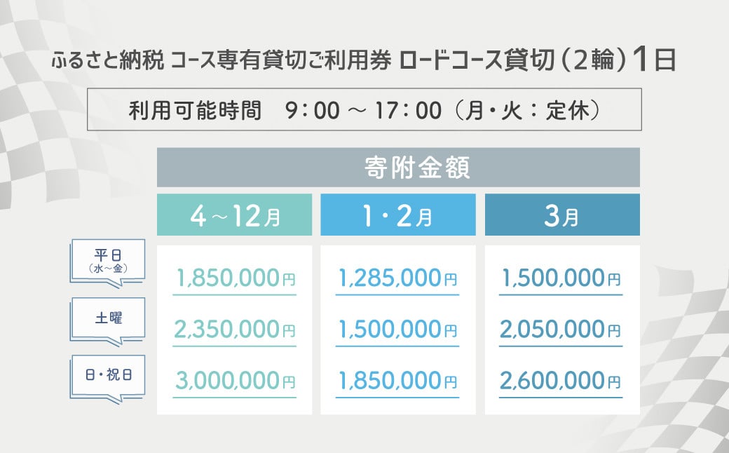 【SPA直入 貸切】 2輪 日曜・祝日 1日 コース専有貸切 申込証 【一般利用可能】