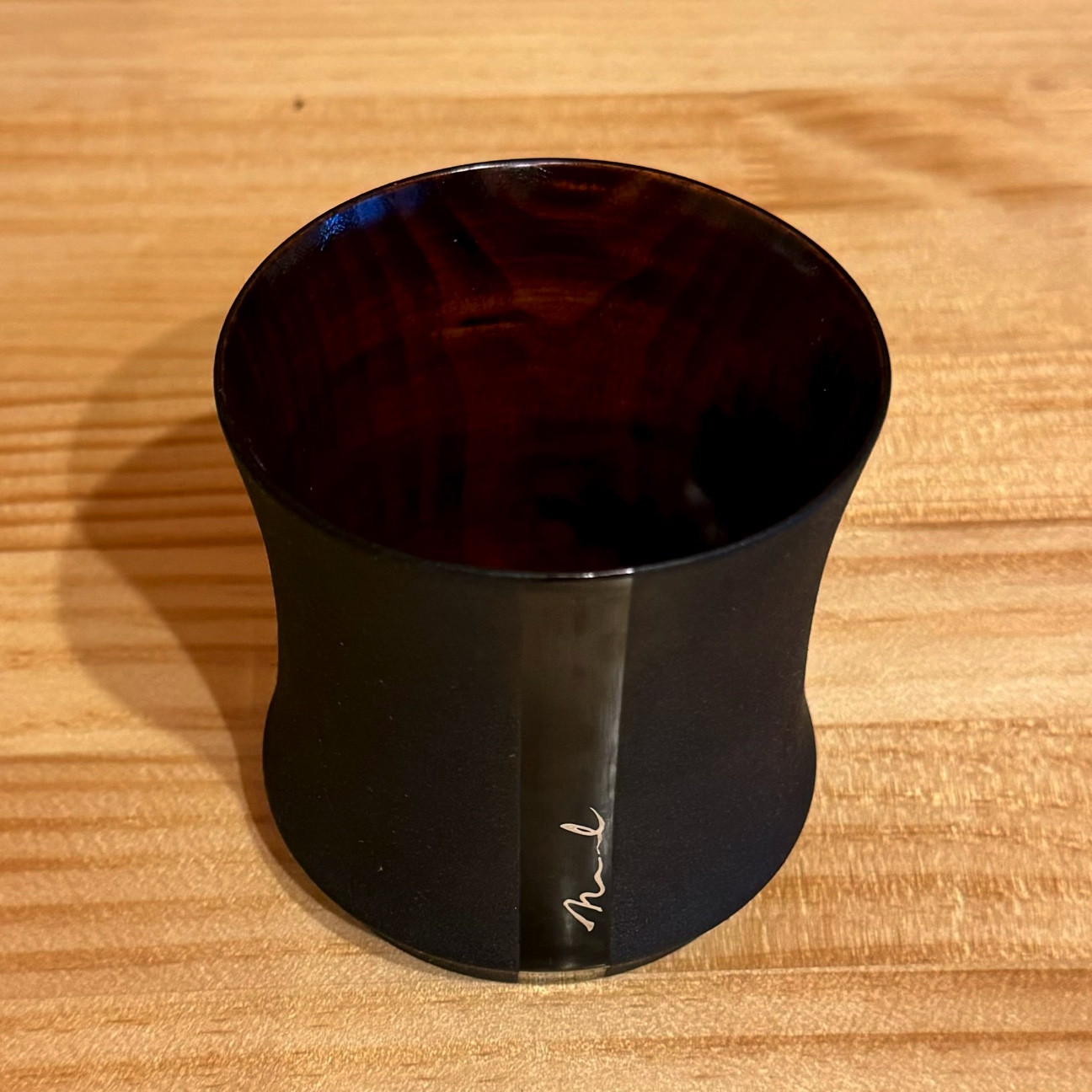 bamboo 黒マット漆 漆器 カップ 湯呑み 工芸