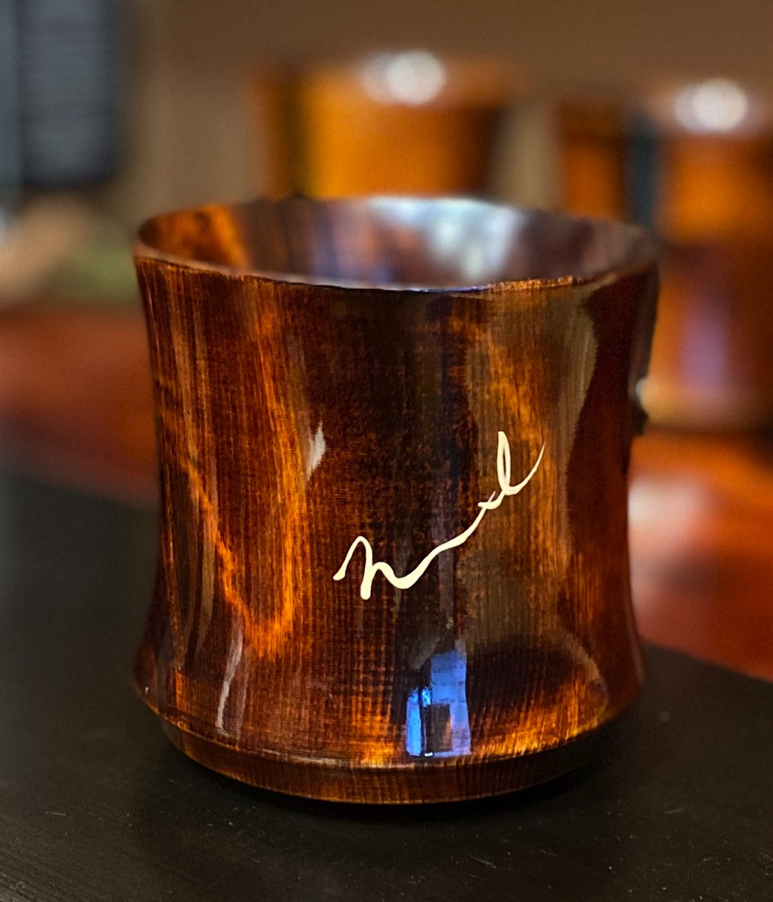 bamboo 杢漆 漆器 カップ 湯呑み 工芸