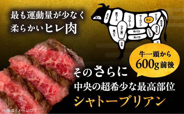 5回定期便博多和牛 ヒレ シャトーブリアン 200g × 3枚