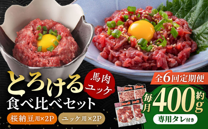 純国産 馬刺し 赤身 ユッケ 桜納豆 食べ比べ セット 馬肉 桜肉 ヘルシー 専用タレ 小分け おろし生姜 冷凍 ギフト 山鹿市