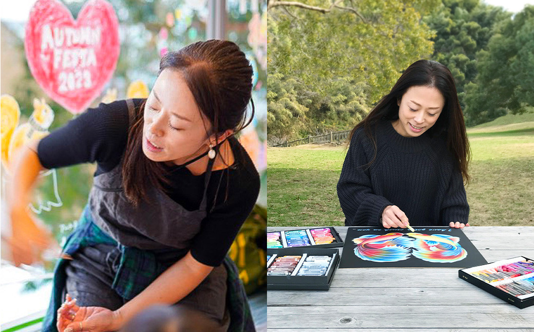 チョークアート動物画(20×20cm)