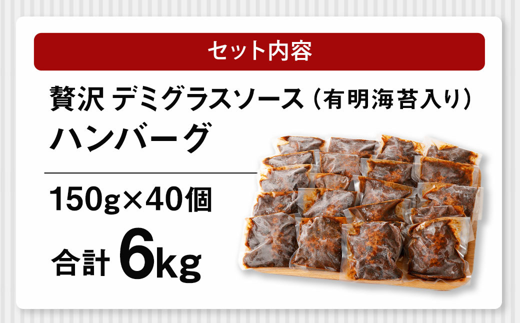 贅沢 デミグラスソース (有明海苔入り) ジューシー ハンバーグ