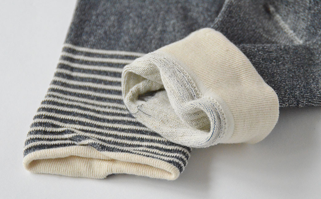 天衣無縫 履き口 締め付けない 内側オーガニックコットン いつもソックス ボーダー 3足 セット han021-ITSUB