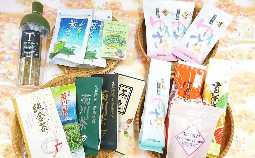 【定期便4回】深蒸し茶四季の便り【菊川茶 煎茶 玄米茶 ほうじ茶 紅茶 粉末 水出し ティーバッグ】